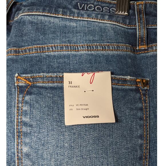 NWT Vigoss Frankie Slim Straight Leg Jeans Dark Wash Women's Size 31 - Picture 12 of 14